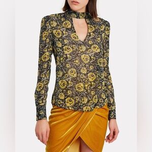 veronica beard 🐝 wade metallic top